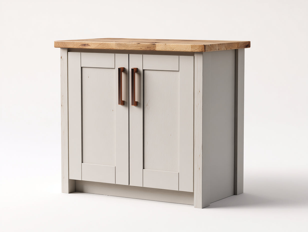 Buffet-MDF-Bois-102x42x84 cm-Beige-Bois-Style rustique moderne