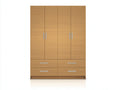 Armoire-panneaux dérivés du bois-métal-165x57x206 cm-chêne clair-style moderne