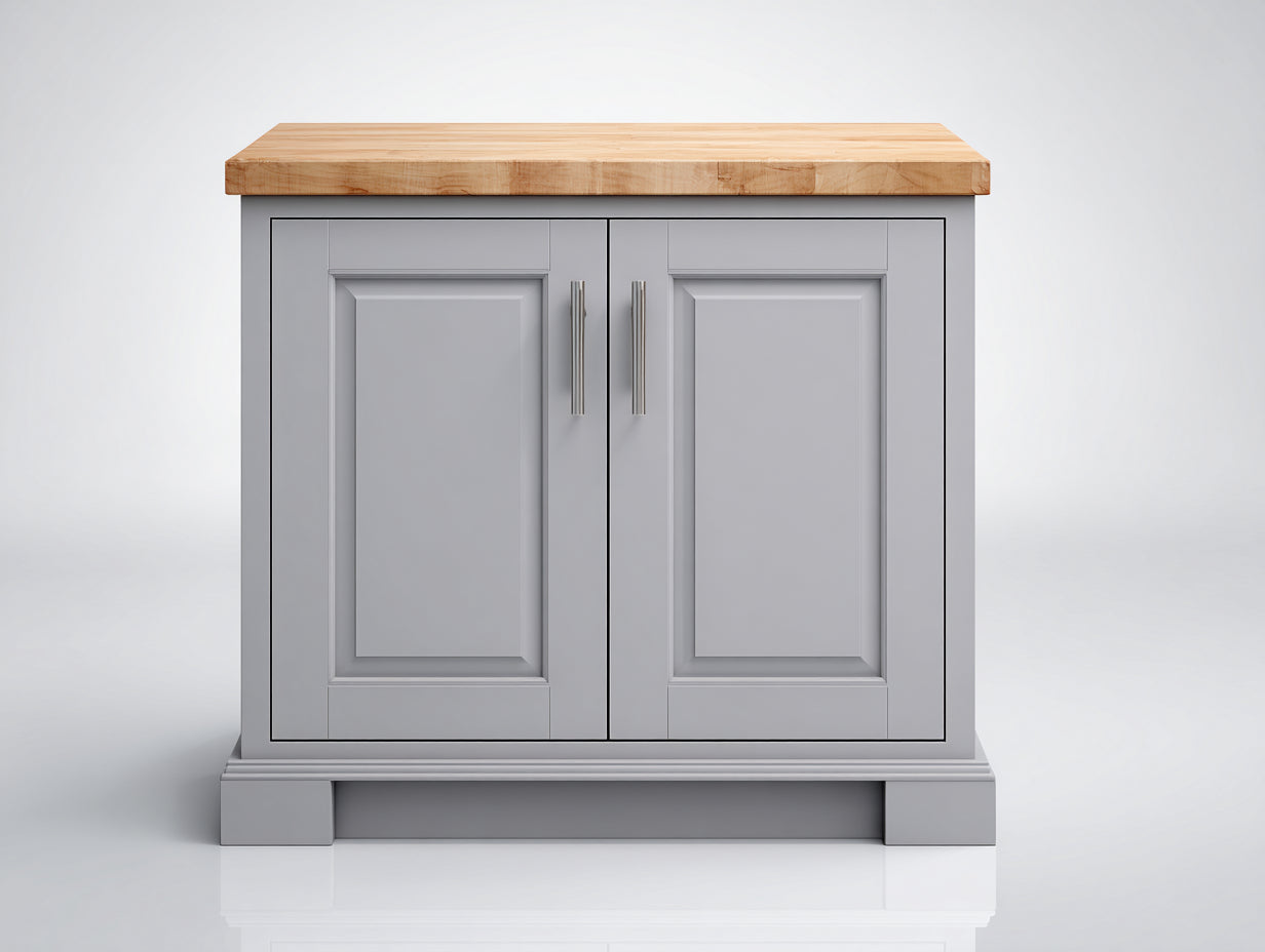 Buffet-MDF-Bois-92x44x88 cm-Gris-Bois-Style classique moderne