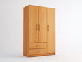 Armoire-panneaux dérivés du bois-métal-142x57x200 cm-hêtre naturel-style moderne