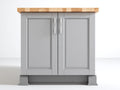 Buffet-MDF-Bois-100x42x86 cm-Gris-Bois-Style classique moderne