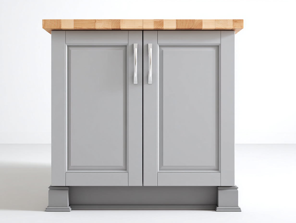 Buffet-MDF-Bois-100x42x86 cm-Gris-Bois-Style classique moderne