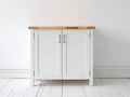 Buffet-MDF-Bois-94x41x84 cm-Blanc-Bois-Style campagne moderne