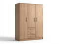 Armoire-panneaux dérivés du bois-métal-150x58x202 cm-chêne clair-style moderne
