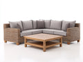 Canapé de jardin - Résine tressée-Bois-Tissu polyester - 230 x 230 x 68 cm - Gris clair-Naturel - Moderne