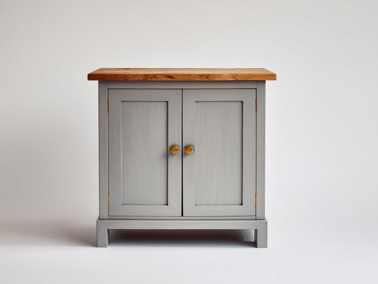 Buffet-MDF-Bois-92x40x83 cm-Gris-Bois-Style rustique moderne