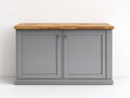 Buffet-MDF-Bois-122x44x85 cm-Gris-Bois-Style classique moderne