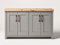 Buffet-MDF-Bois-126x43x86 cm-Gris-Bois-Style rustique moderne