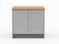 Buffet-MDF-Bois-99x42x85 cm-Gris-Bois-Style classique moderne