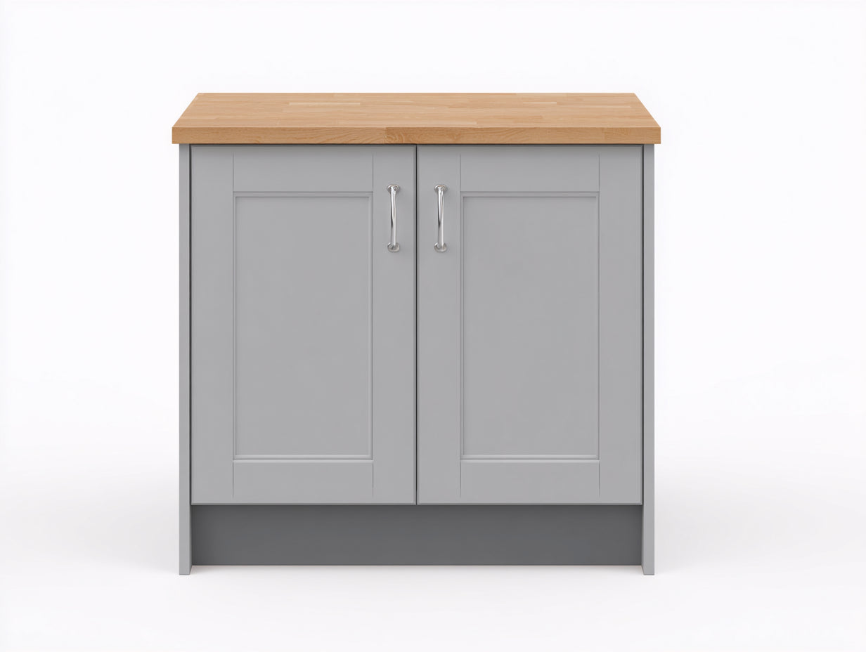Buffet-MDF-Bois-99x42x85 cm-Gris-Bois-Style classique moderne