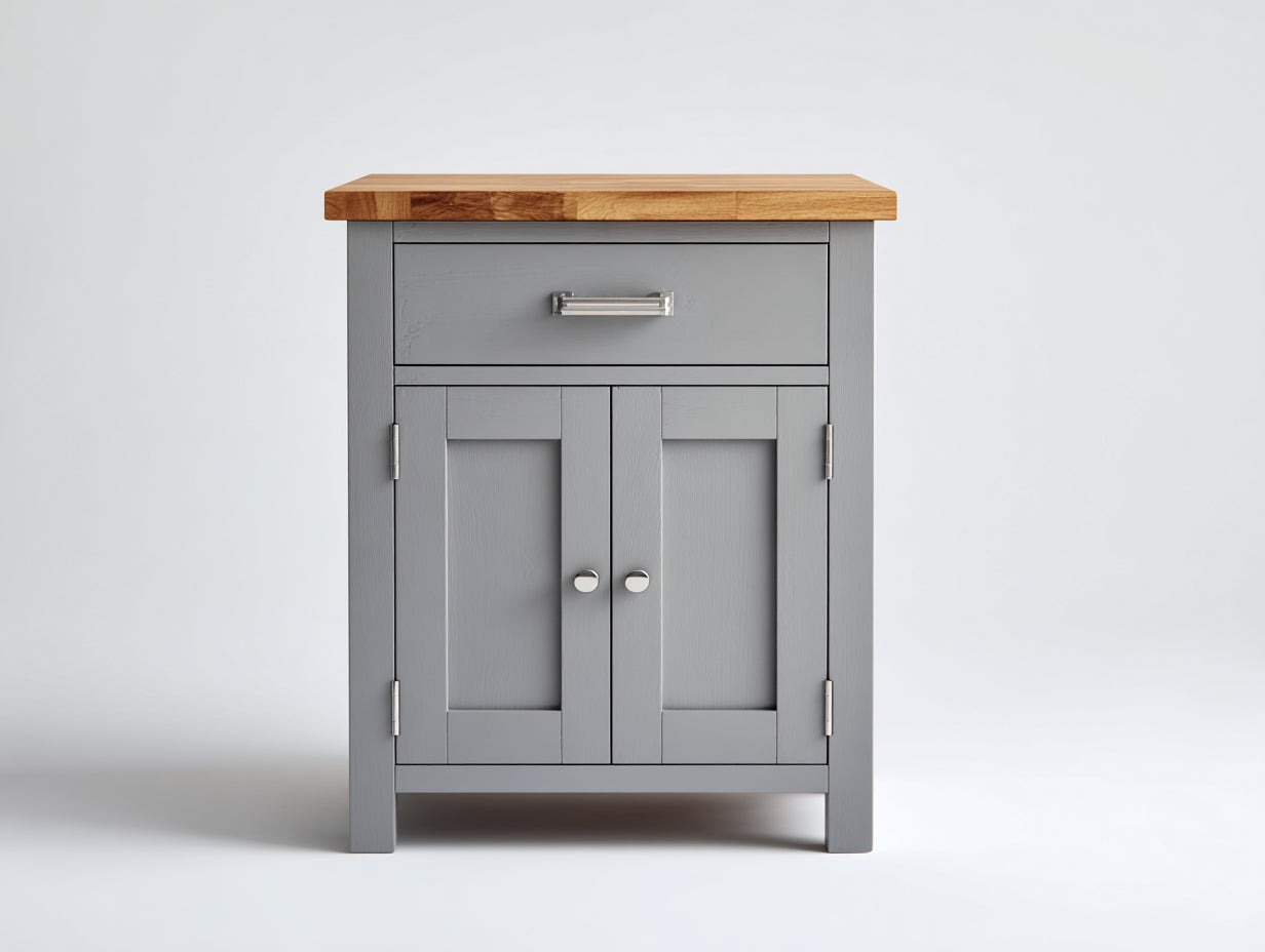 Buffet-MDF-Bois-78x42x91 cm-Gris-Bois-Style rustique moderne