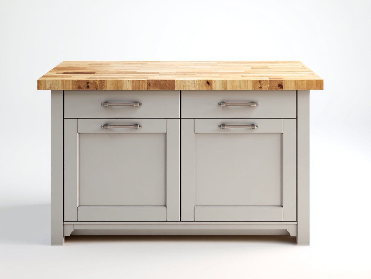 Buffet-MDF-Bois-112x45x89 cm-Gris-Bois-Style campagne moderne
