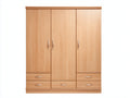 Armoire-panneaux dérivés du bois-métal-180x60x208 cm-hêtre clair-style classique